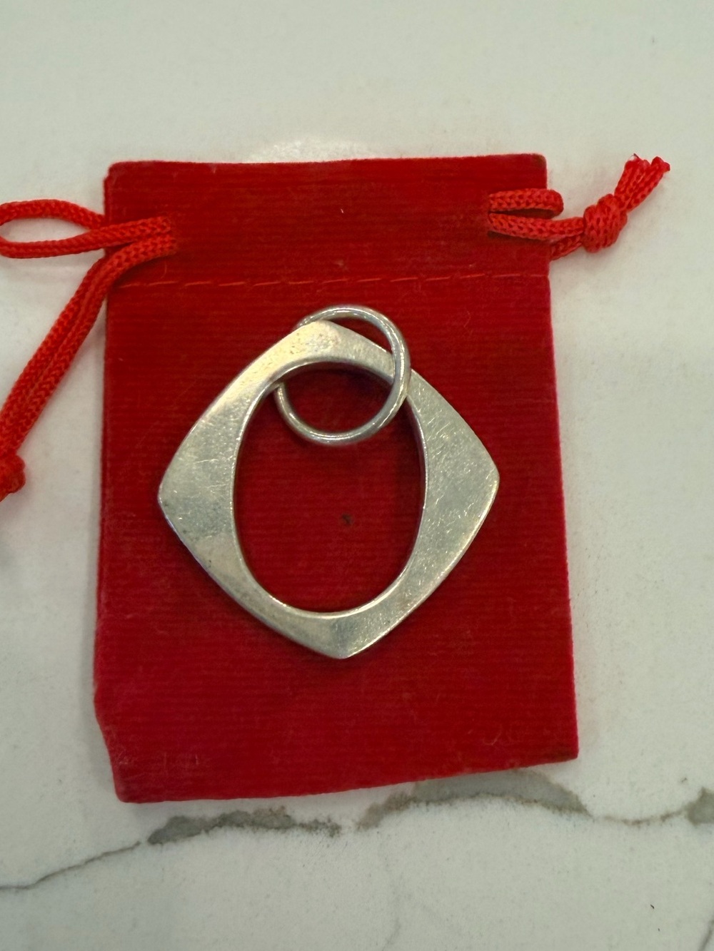 Sterling Silver Geometric Pendant - Contemporary Women Jewelry
